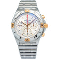 Breitling Chronomat B01 IB0134 Card 18k Two Tone Rose Silver Dial Men Watch 42mm