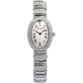 Cartier Baignoire W1516856 18k White Gold Diamond Cream Dial Women's 23x30mm