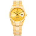 Rolex Oyster Perpetual Date 15238 Auto 18k YG Champagne Dial Men's Watch 34mm