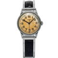 Movado Vintage Officer Military Manual SS Patina White Dial Unisex Watch 29mm