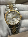 Rolex Datejust 116233J Jubilee 18k YG Two Tone Silver Dial Auto Men's Watch 36mm