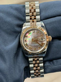 Rolex Datejust 179171N Oyster 18k RG Two Tone MOP Dial Auto Lady Watch 31mm