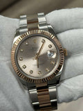 Rolex Datejust 126331 18k RG Two Tone Oyster Salmon Diamond Dial Auto Men 41mm