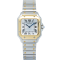 Cartier Santos W2SA0033 2025 Card 18k YG Two Tone Silver Dial Quartz Lady 27mm