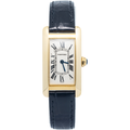 Cartier Tank Americaine W2601556 18k YG White Dial Quartz Women Watch 19mm