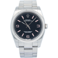 Rolex Oyster Perpetual 116034 2011 Card 18k Fluted Bezel Black Dial Women 36mm