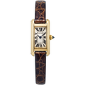 Cartier Tank Allongee W1529956 18k YG White Dial Quartz Women Watch 19mm