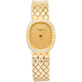 Patek Philippe Ellipse 4729 W/Archive Quartz 18k YG Diamond Champagne Women 20mm