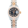 Rolex Datejust 179171 18k Rose Jubilee TwoTone Black Diamond Dial Auto Lady 26mm