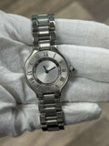 Cartier Must De W10109T2 Stainless Steel Silver Dial Quartz Women's Watch 28mm