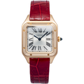 Cartier Santos Dumont WGSA0022 18k Rose White Dial Quartz Women's Watch 28mm