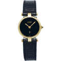 Cartier Must De Cartier Vendôme Gold Plated Black Dial Quartz Ladies Watch 24MM