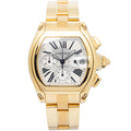 Cartier Roadster W62021Y2 2003 Completed 18K YG Silver Dial Men's Watch 43mm