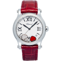 Chopard Happy Sport 8582 Red Leather White Dial Quartz Women 35 mm