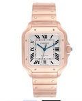 Cartier Santos WGSA0018 Complete 18k Rose Gold White Dial Auto Men's 40mm