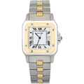 Cartier Santos Gordon RARE 18k YG TwoTone Auto White Dial Unisex's Watch 29mm