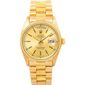 Rolex Day-Date Bark 18078 MINT President 18k YG Champagne Dial Auto Watch 36mm