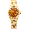 Rolex DateJust 6917 President 18k Rare Wood Dial Auto Women's Watch 26mm