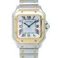 Cartier Santos W2SA0033 2025 Card 18k YG Two Tone Silver Dial Quartz Lady 27mm