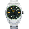 Rolex Milgauss 116400GV Auto SS Green Crystal Black Dial Men's Watch 40mm