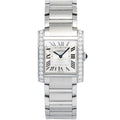 Cartier Tank Francaise W4TA0021 SS White Roman Dial Quartz Unisex Watch 28mm