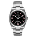 Rolex Oyster Perpetual 116000 SS Pink Baton Black Dial Auto Unisex Watch 36mm