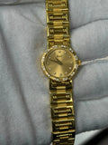 Piaget Dancer Mini Rare 18K YG Diamond Champagne Dial Quartz Women's Watch 19mm