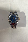Rolex Datejust 79173 18k YG Two Tone Jubilee Blue Diamond Dial Auto Women 26MM