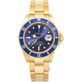 Rolex Submariner 16808 Oyster 18K Yellow Gold TROPICAL Blue Dial Auto Watch 40mm