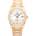 Rolex Day-Date 118235 18k Rose President Factory Diamond Silver Dial Watch 36mm