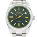 Rolex Milgauss 116400 Oyster SS GREEN CRYSTAL Black Dial Auto Men's Watch 40mm