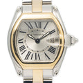 Cartier Roadster W62026Y4 18K Yellow Gold Two Tone Silver Dial Quartz Women 30mm