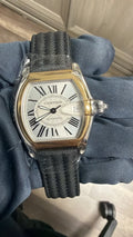 Cartier Roadster W62031Y4 18K YG Two Tone auto Silver Dial Unisex Watch 38mm