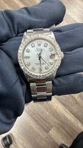 Rolex DateJust 68240 Diamond Bezel White MOP Dial Women Watch 31MM