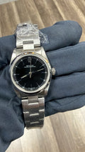 Rolex Oyster Perpetual 77080 SS Automatic Black Dial Women Watch 31mm