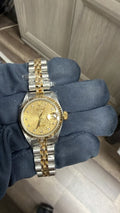 Rolex Datejust 69173 18K Two Tone Jubilee Champagne Dial Women Watch 26mm