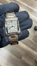 Cartier Tank Anglaise WT100024 RG Quartz Silver Dial Women Watch 23mm
