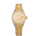 Rolex Datejust 69158 Paper 18K YG Factory Diamond Dial & Bezel Lady's Watch 26mm