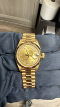 Rolex DateJust 69178 18K YG President Auto Champagne Dial Women Watch 26mm