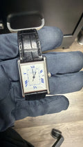 Cartier Tank Must De W10141454 Leather SS Quartz White Dial Unisex Watch 25mm