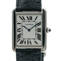 Cartier Tank Solo W1018355 SS Quartz White Dial Mens Watch 28mm