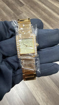 Cartier Tank Francaise WE1023R8 18k YG Auto Gold Dial women watch 21mm