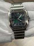 Cartier Santos WSSA0062 Stainless Steel Green Dial Men's Watch 39.8mm