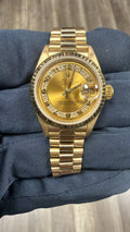 Rolex Datejust 69178 President 18k YG Card Auto Champagne Dial Women 26mm