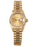 Rolex DateJust 69178 President 1992 Papers 18k Champagne Diamond Dial Watch 26MM