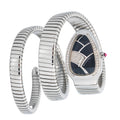 Bvlgari Serpenti SP35S SS Quartz Black Dial Women Watch 35mm