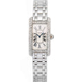 Cartier Tank Americaine W26019LI 18k Gold White Dial Quartz Women's Watch 19mm