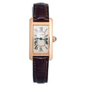 Cartier Tank W2607456 Card 18k RG Quartz Silver Dial Women Watch 19mm