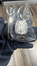 Bvlgari Serpenti SP35S SS Quartz Diamond Bezel White Dial Women Watch 23mm