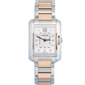 Cartier Tank Anglaise WT100024 RG Quartz Silver Dial Women Watch 23mm